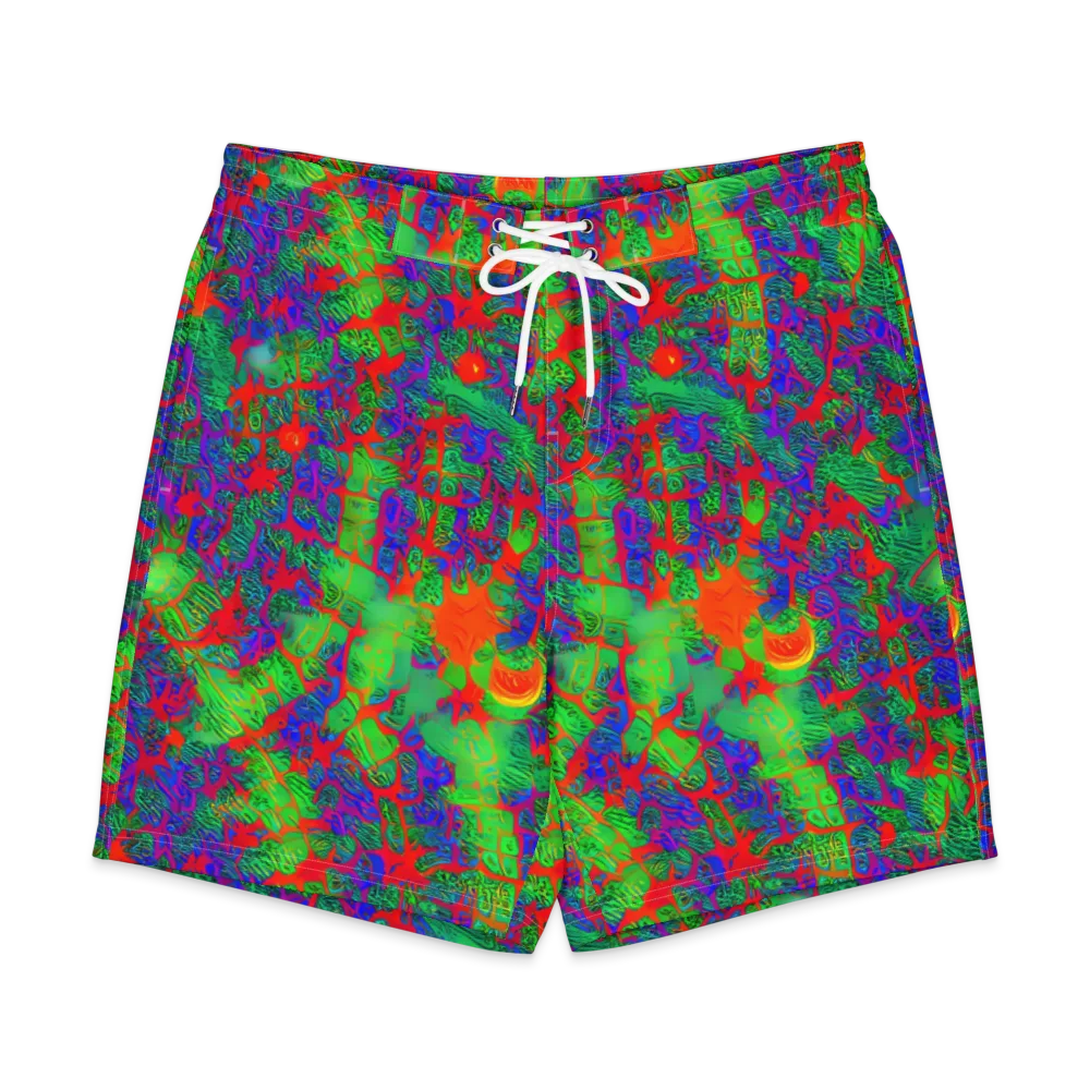 Neon Jungle Static on Men's Board Shorts — Front