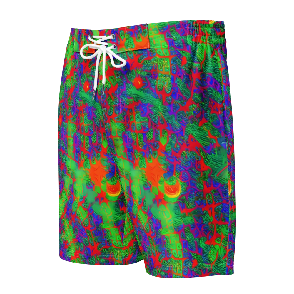 Neon Jungle Static on Men's Board Shorts — Front