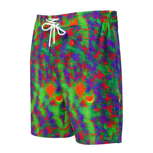 Neon Jungle Static on a Men's Board Shorts