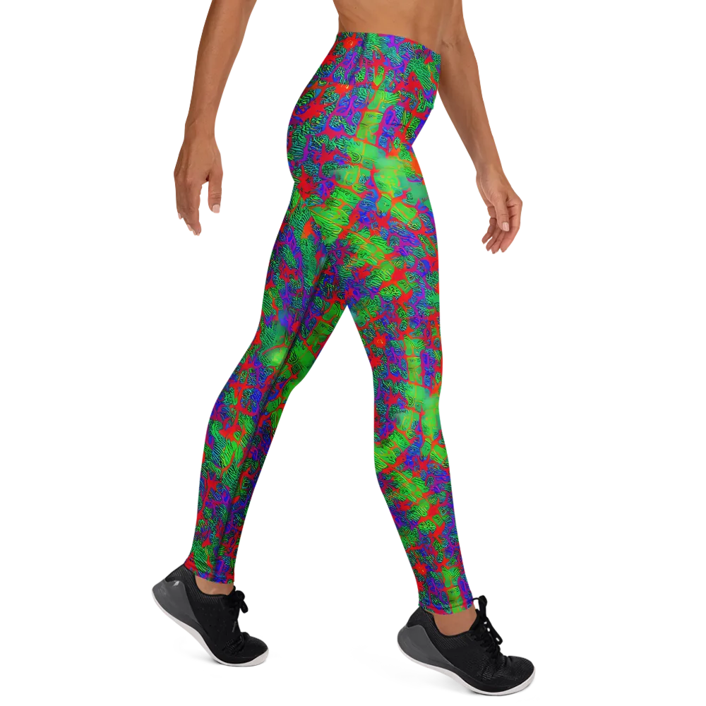 Neon Jungle Static on Yoga Leggings — Right