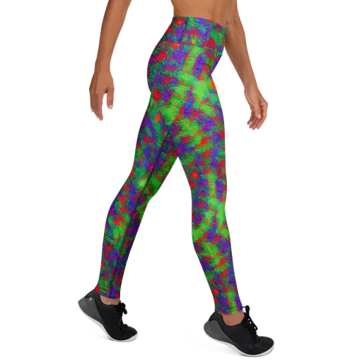 Neon Jungle Static on a Yoga Leggings