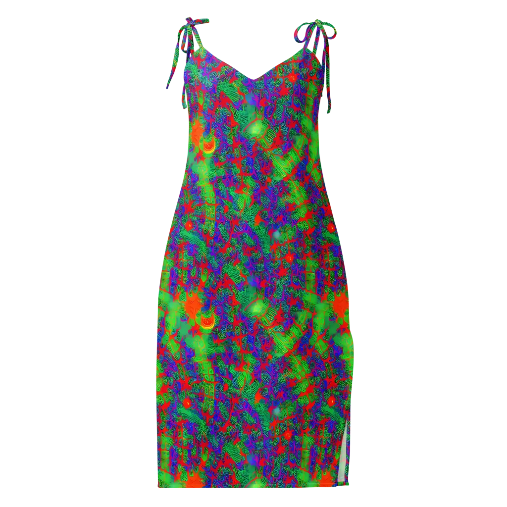 Neon Jungle Static on Slip Dress — Front