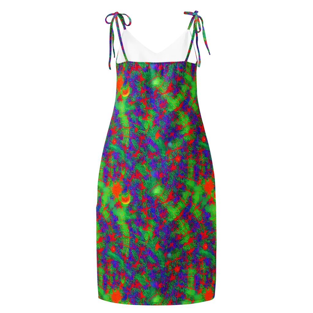 Neon Jungle Static on Slip Dress — Back