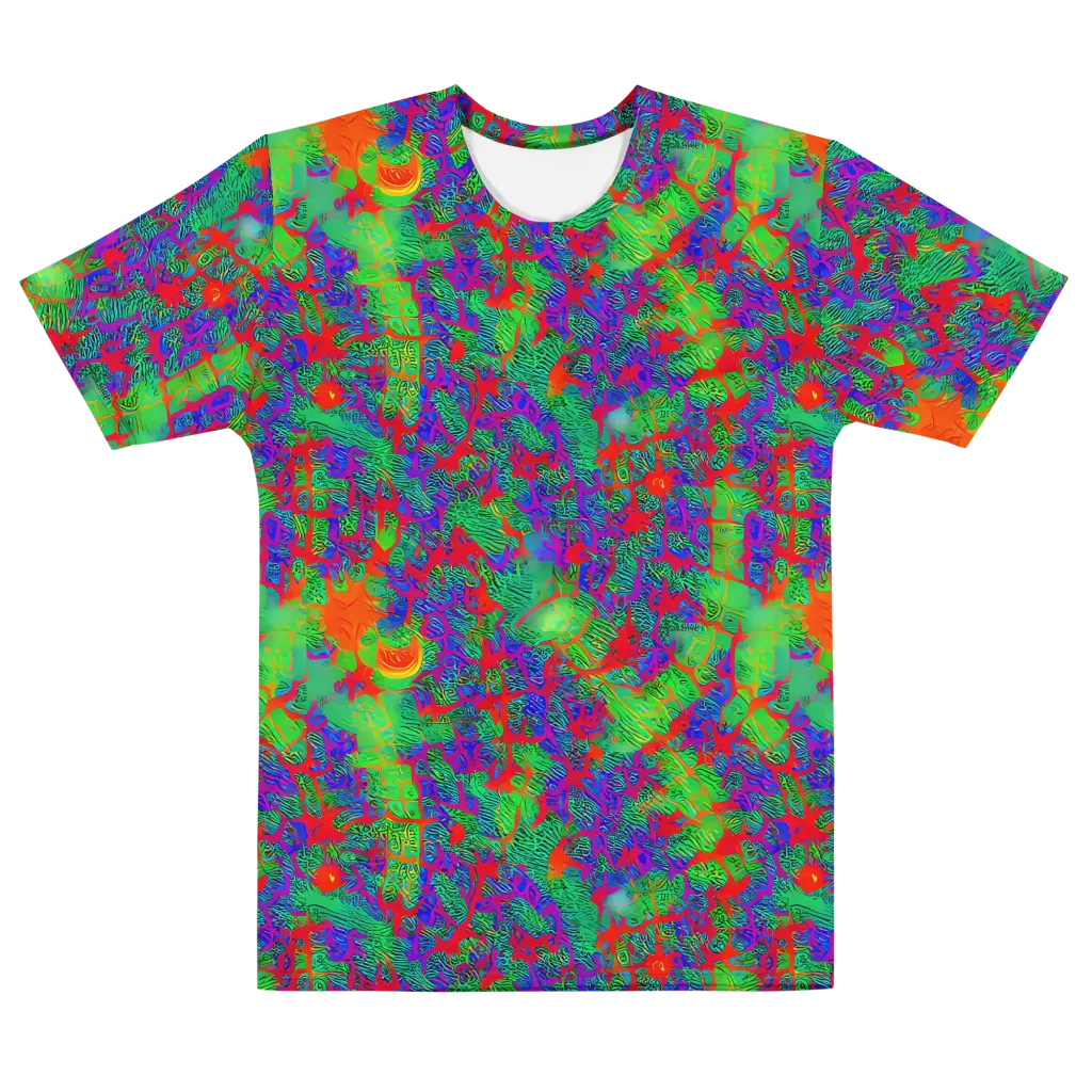 Neon Jungle Static on Men's Cotton Crew Neck T-Shirt — Front