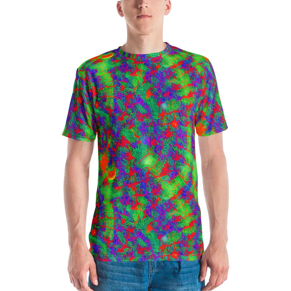 Neon Jungle Static on Men's Crew Neck T-Shirt — Front