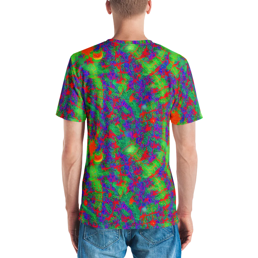 Neon Jungle Static on Men's Crew Neck T-Shirt — Back