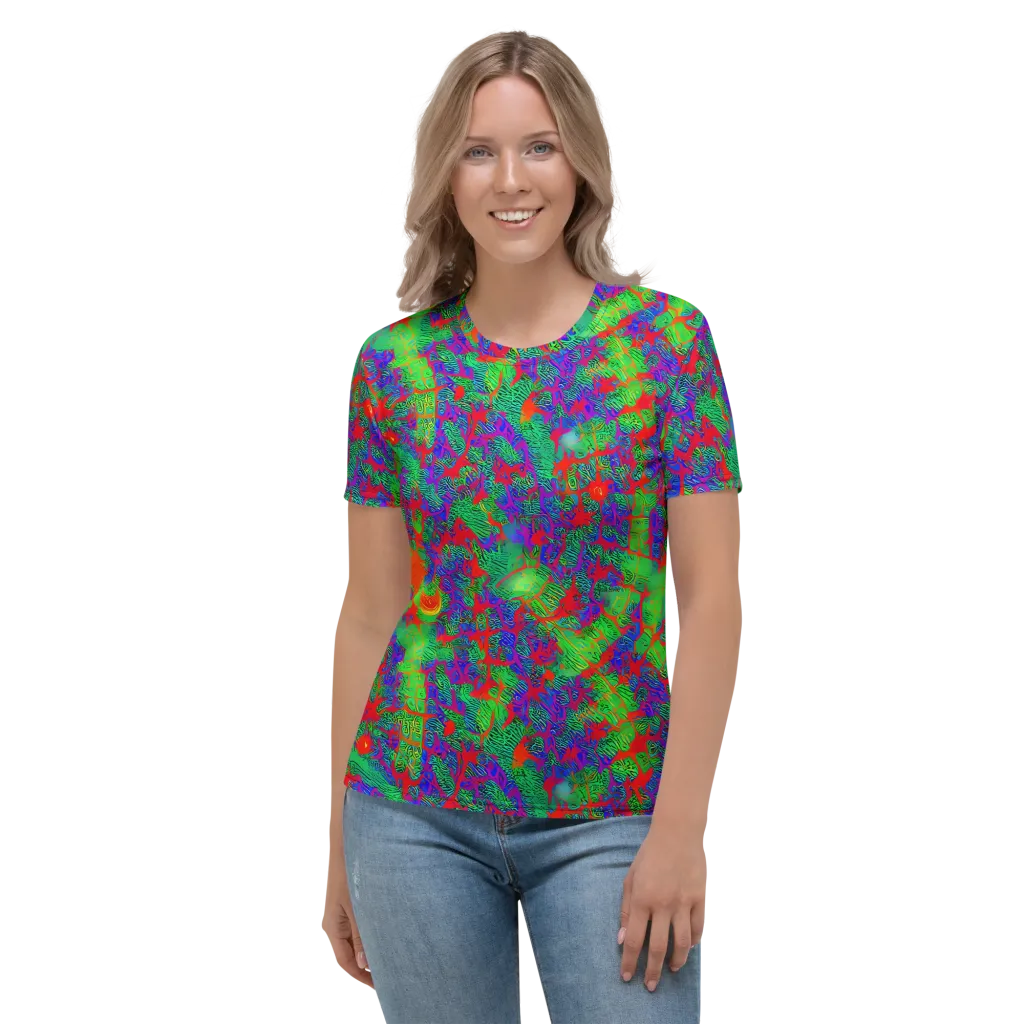 Neon Jungle Static on Women's Crew Neck T-Shirt — Front