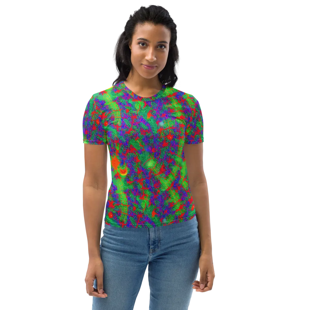 Neon Jungle Static on Women's Crew Neck T-Shirt — Front