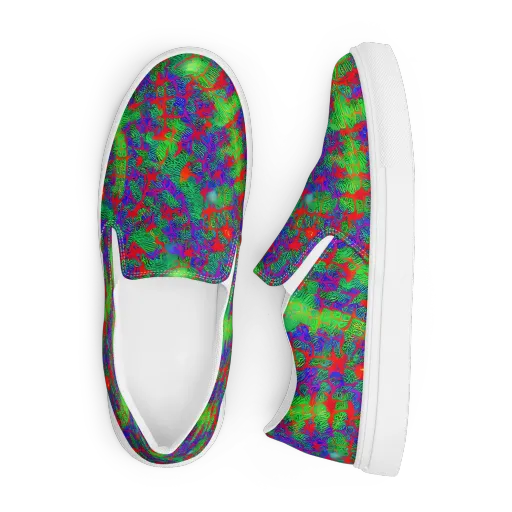 Neon Jungle Static on a Men's Slip-On Canvas Shoes