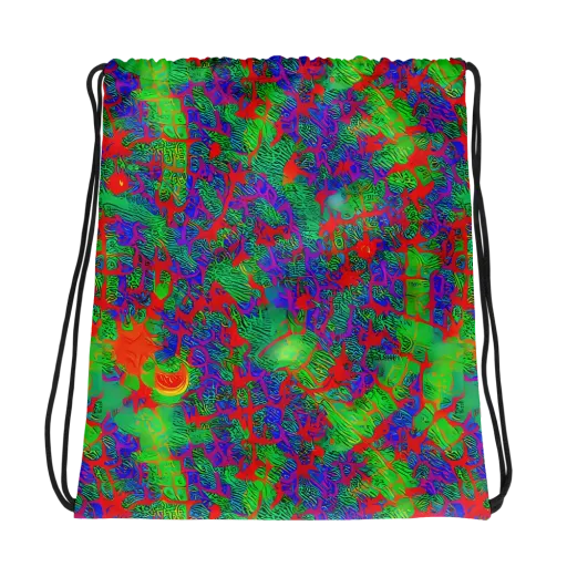 Neon Jungle Static on a Drawstring Bag