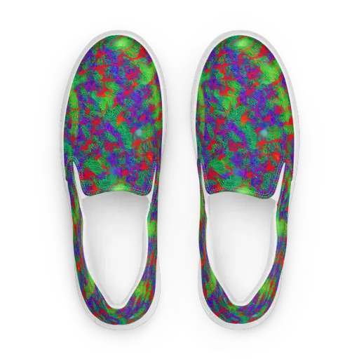 Neon Jungle Static on a Women's Slip-On Canvas Shoes