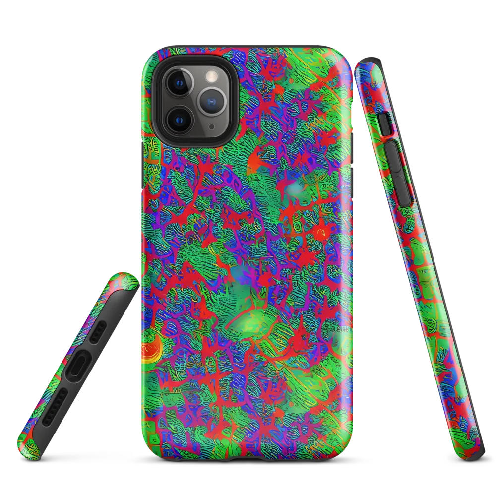 Neon Jungle Static on Tough Case for iPhone® — Front