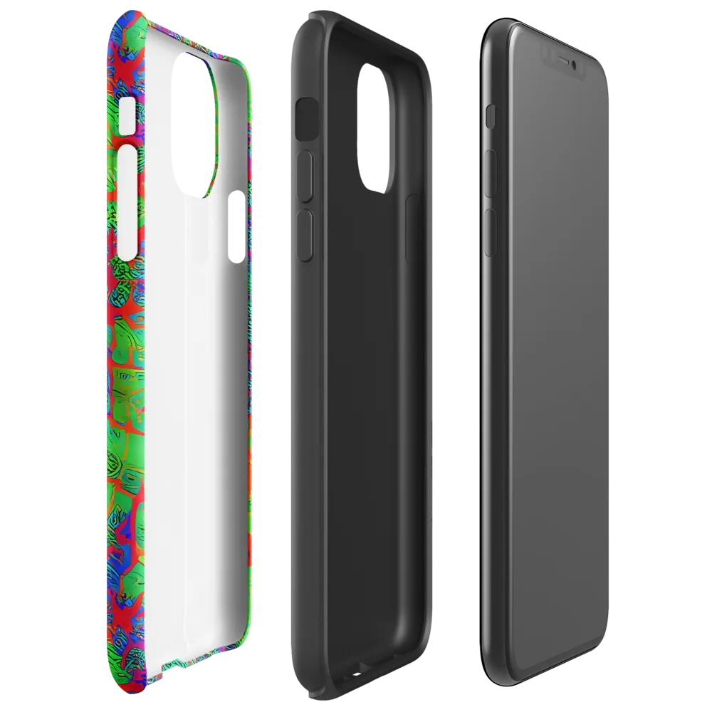Neon Jungle Static on Tough Case for iPhone® — Right