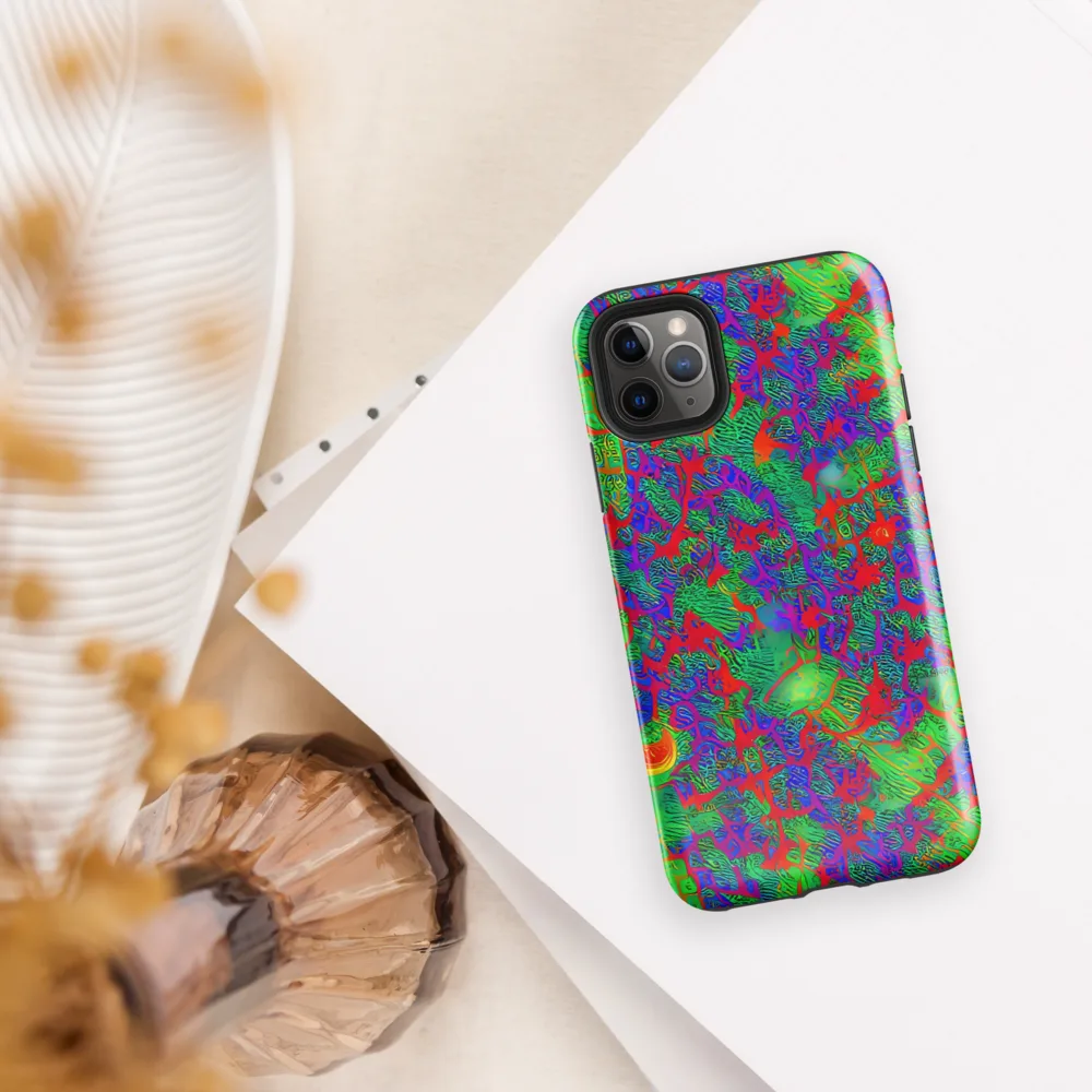 Neon Jungle Static on Tough Case for iPhone® — Front