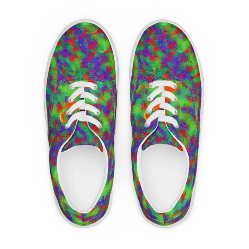 Neon Jungle Static on a Men's Lace-Up Canvas Shoes