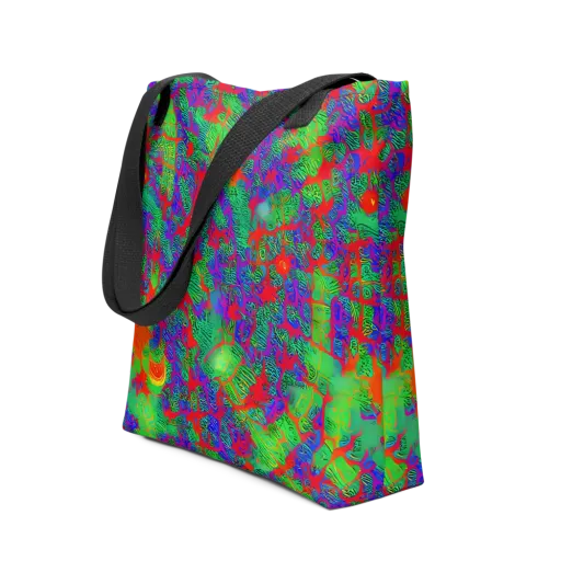 Neon Jungle Static on a Tote Bag