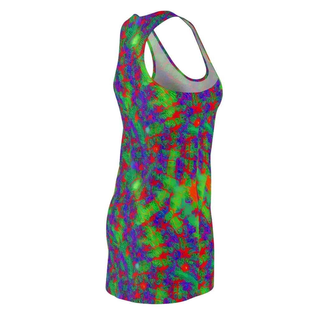Neon Jungle Static on Racerback Dress — Back Side