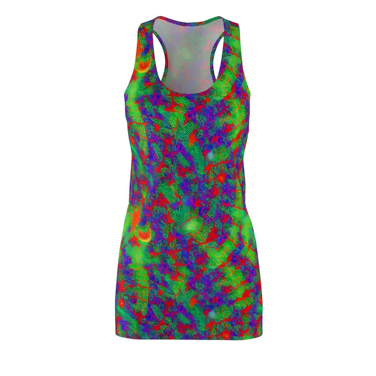 Neon Jungle Static on Racerback Dress — Front