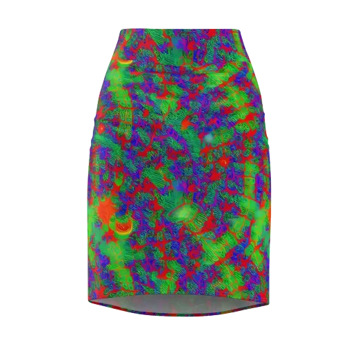 Neon Jungle Static on a Pencil Skirt