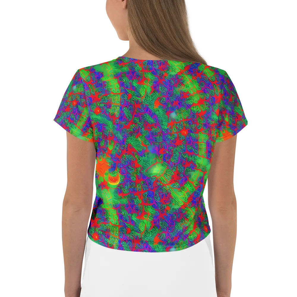 Neon Jungle Static on Crop Tee — Back
