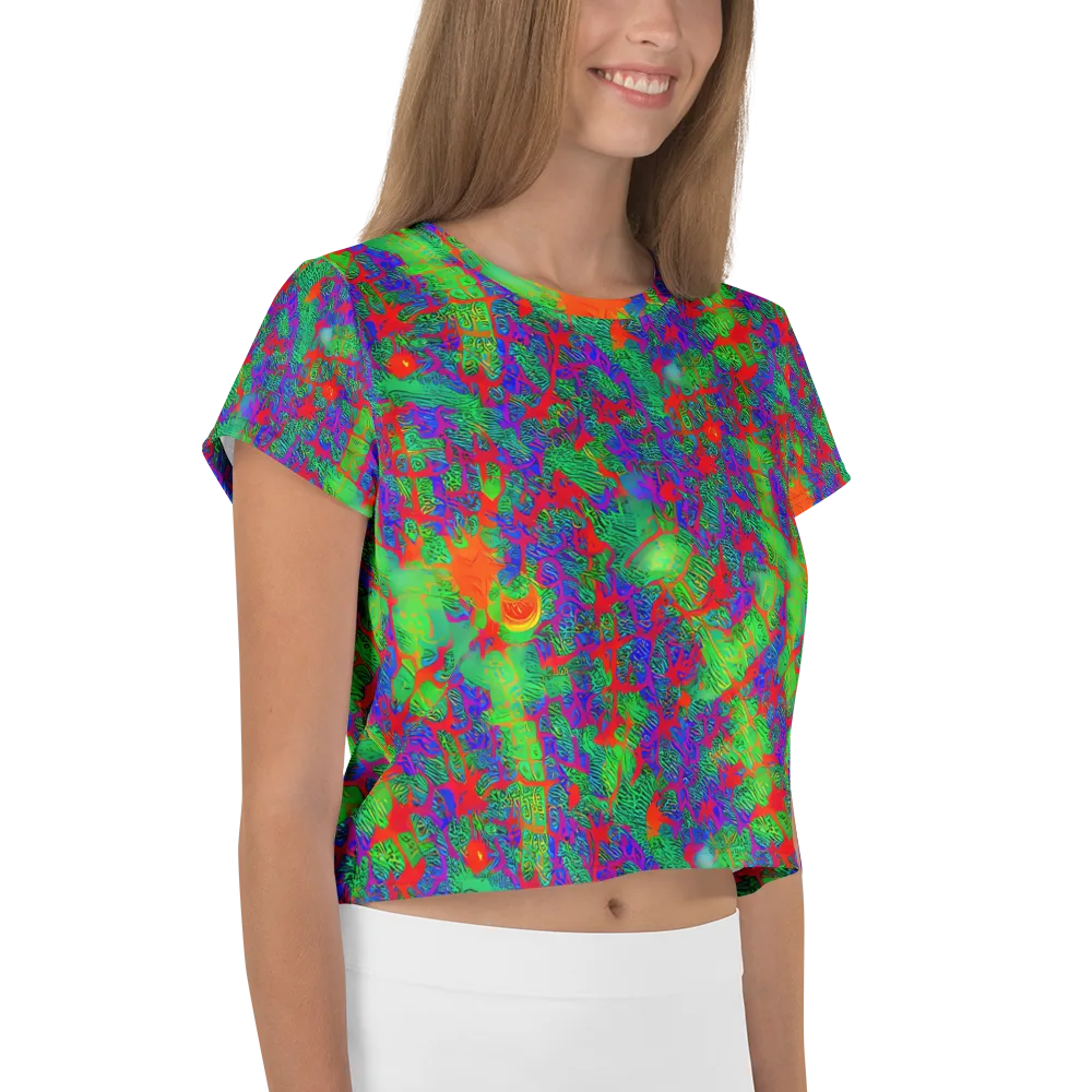 Neon Jungle Static on Crop Tee — Right