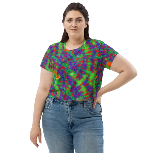 Neon Jungle Static on a Crop Tee