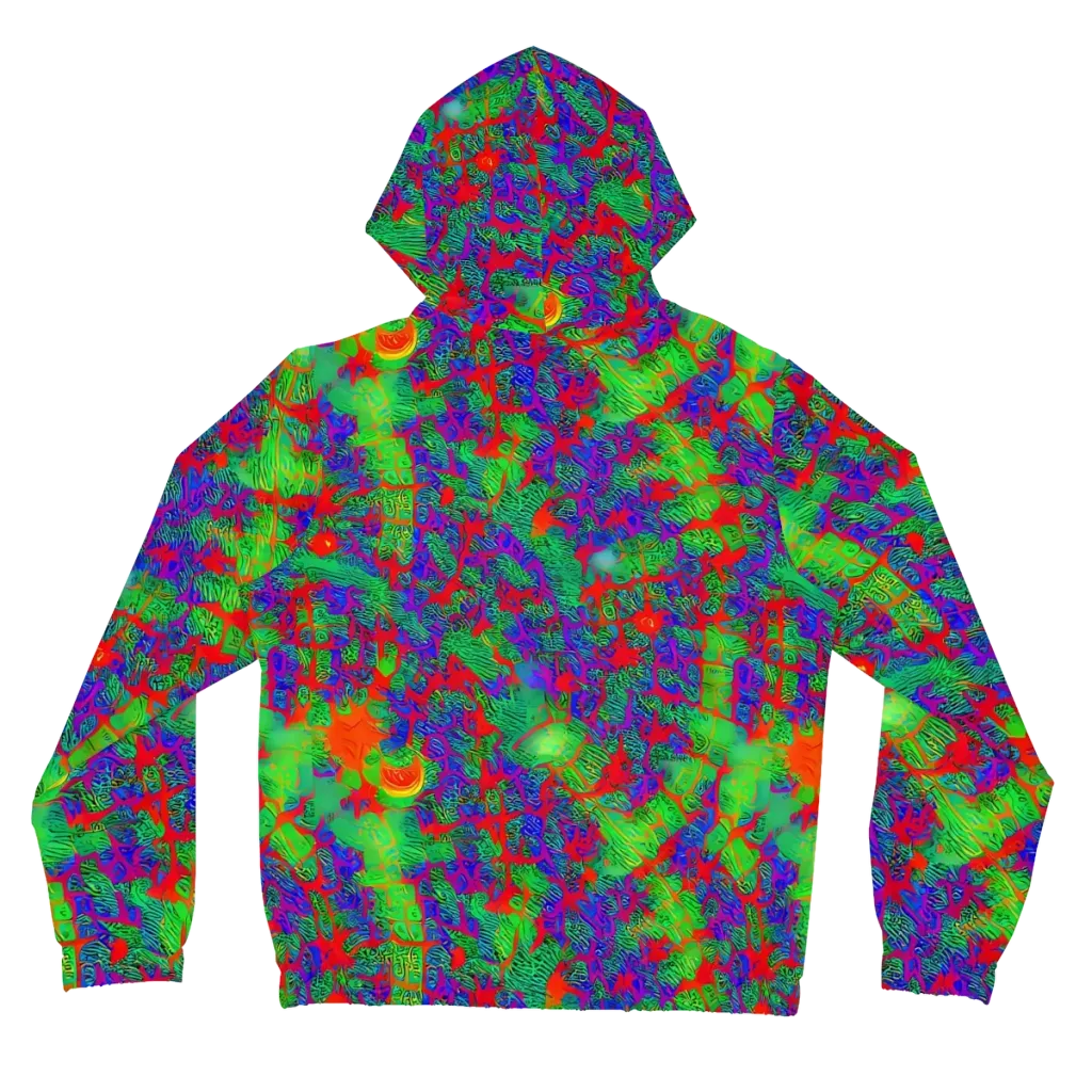 Neon Jungle Static on Women's Full-Zip Hoodie — Back