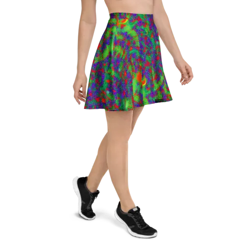 Neon Jungle Static on a Skater Skirt