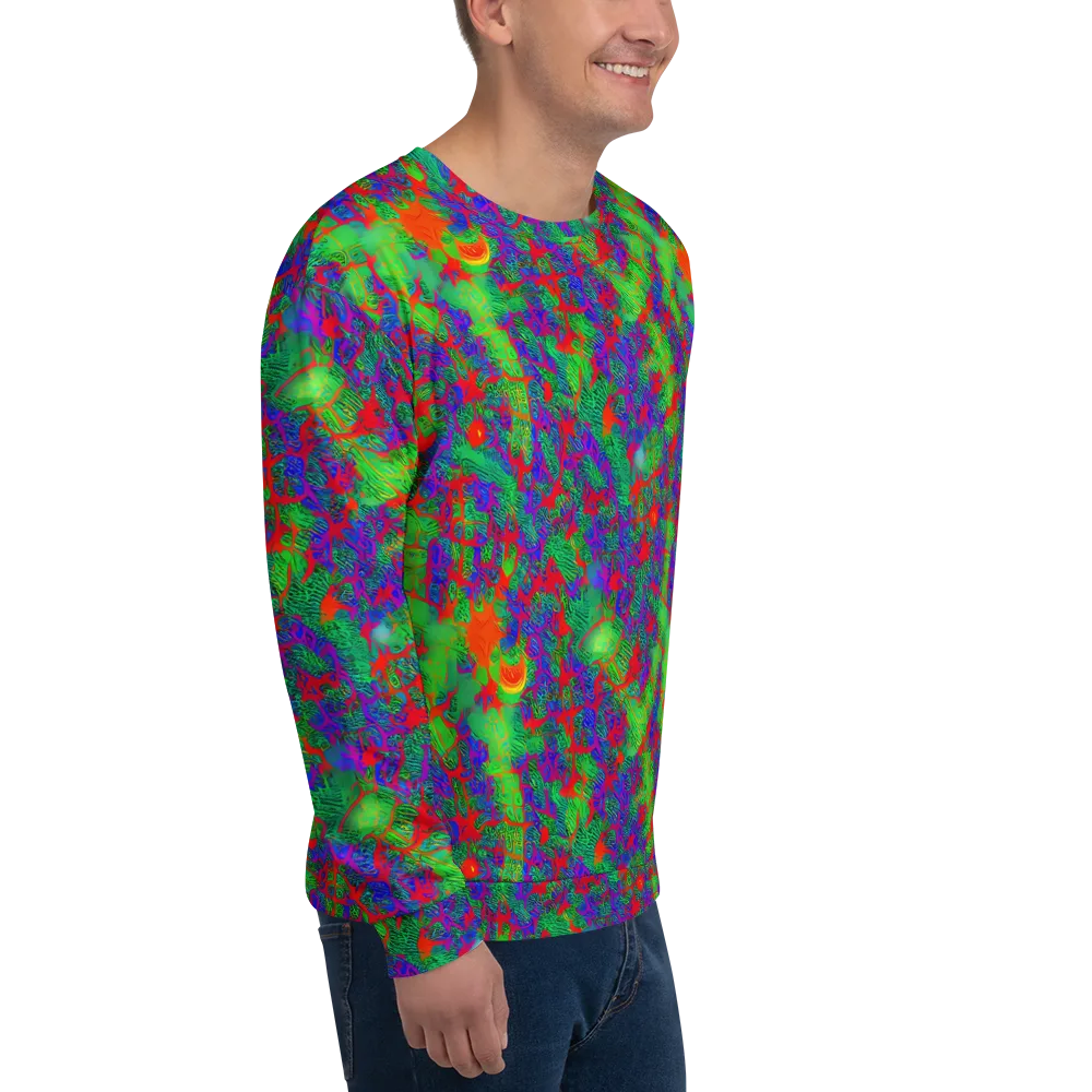 Neon Jungle Static on Sweatshirt — Right Front