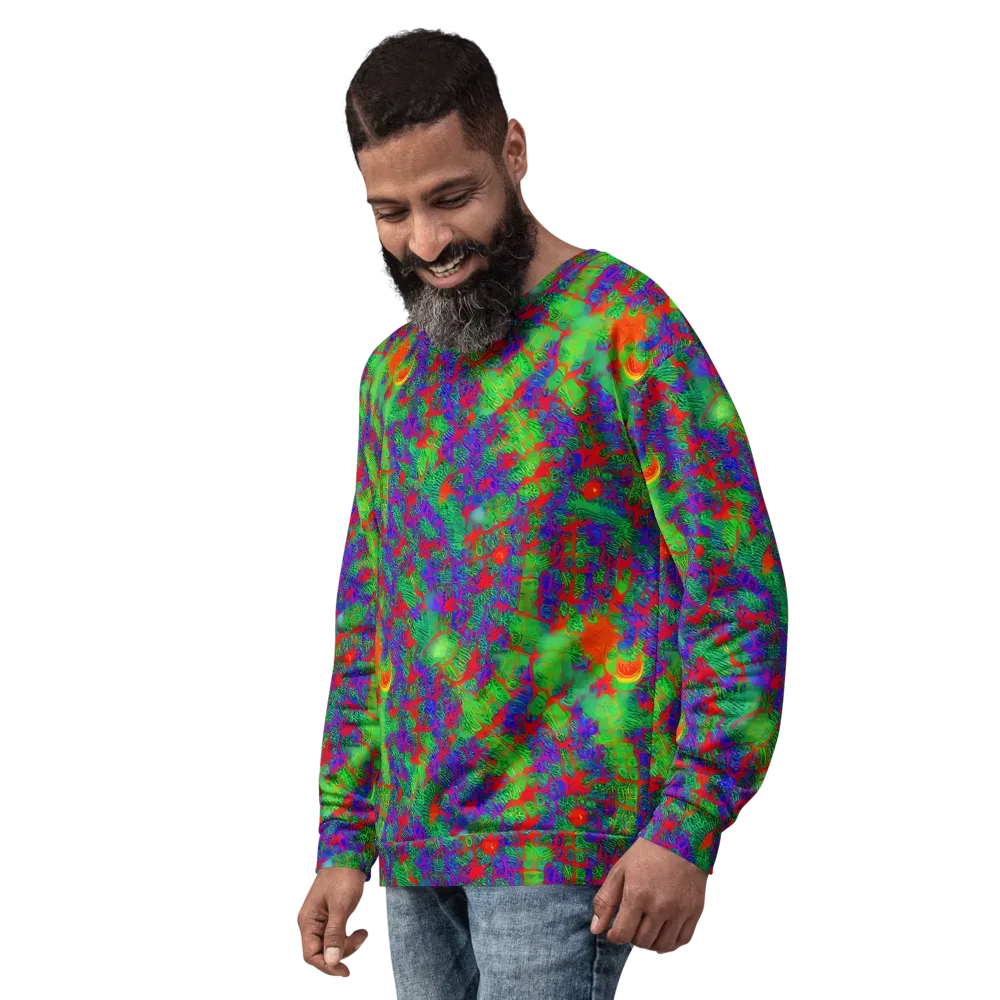 Neon Jungle Static on Sweatshirt — Left Front