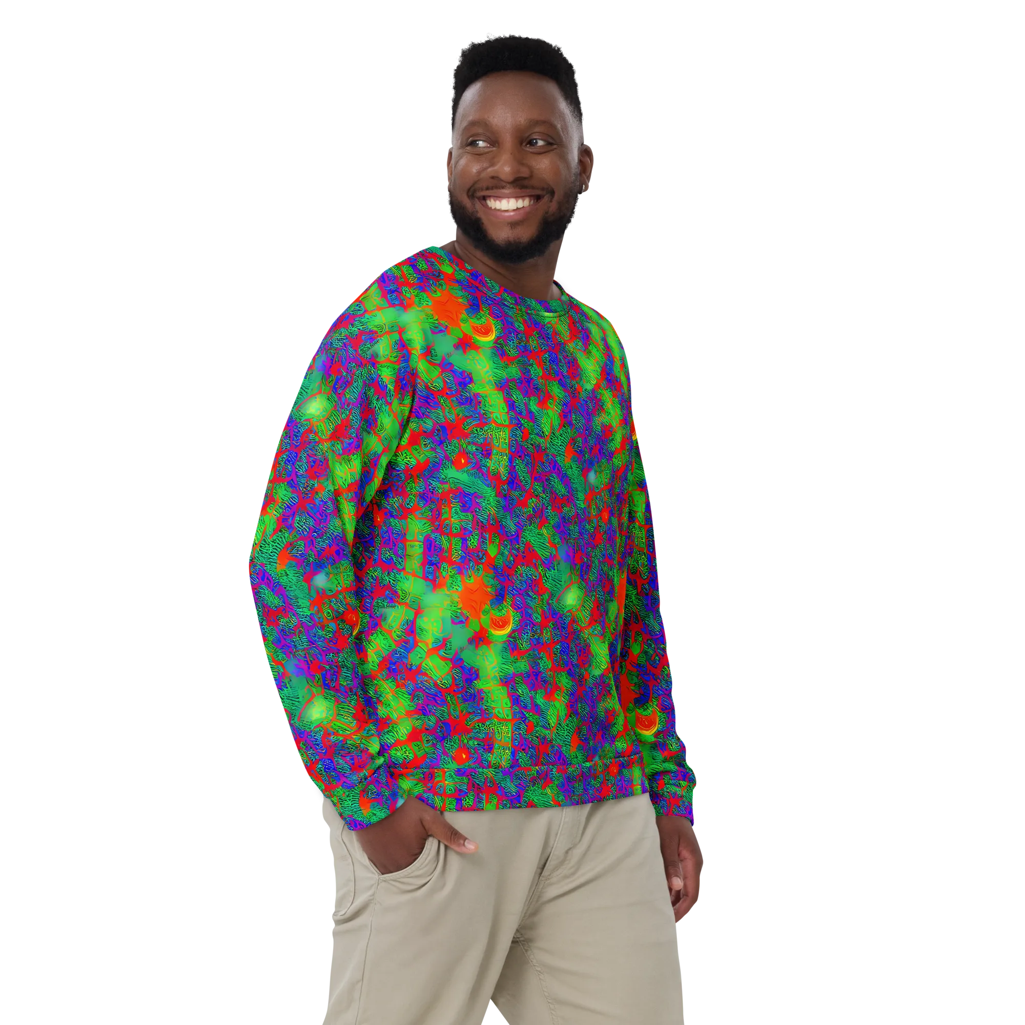 Neon Jungle Static on Sweatshirt — Front