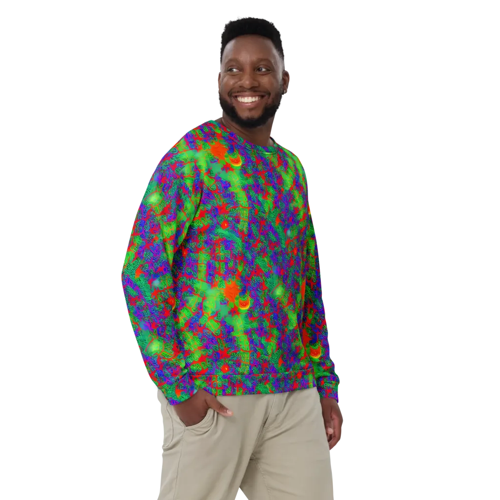 Neon Jungle Static on Sweatshirt — Front
