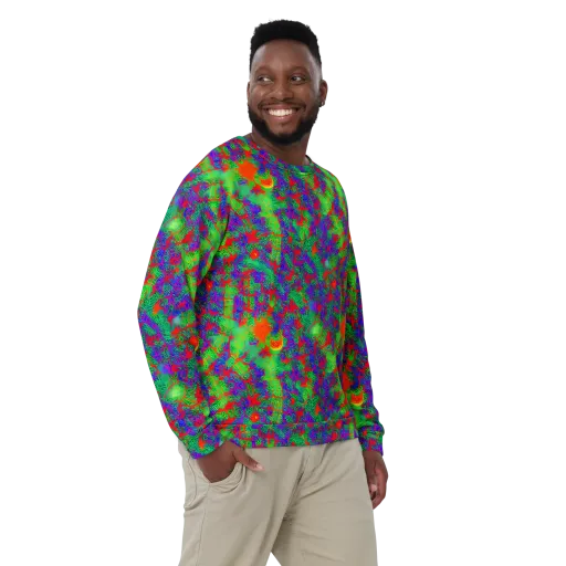 Neon Jungle Static on a Sweatshirt