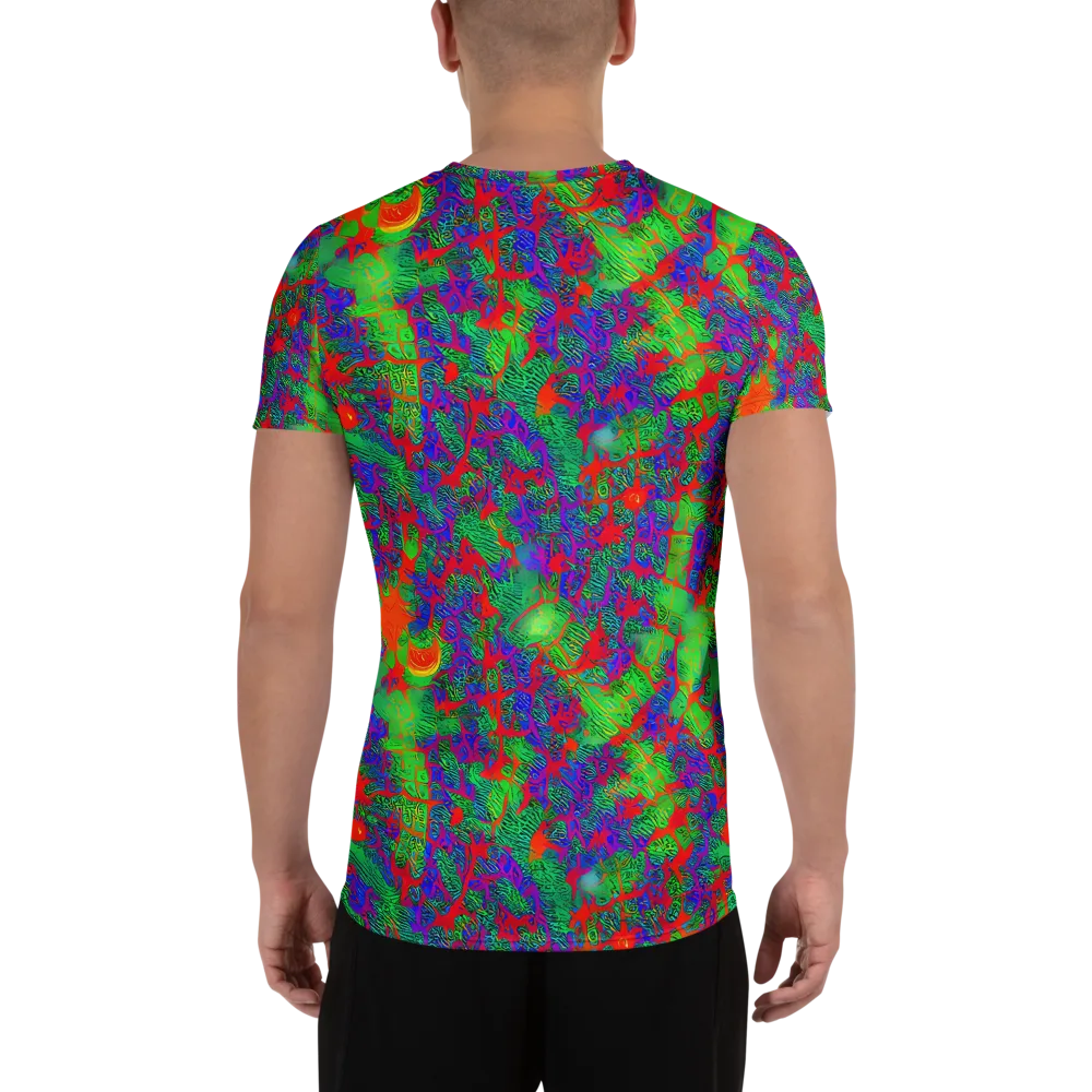 Neon Jungle Static on Men's Athletic T-Shirt — Back