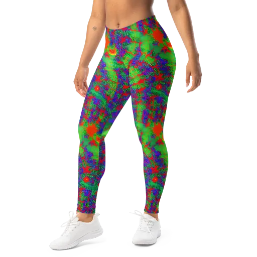 Neon Jungle Static on a Leggings