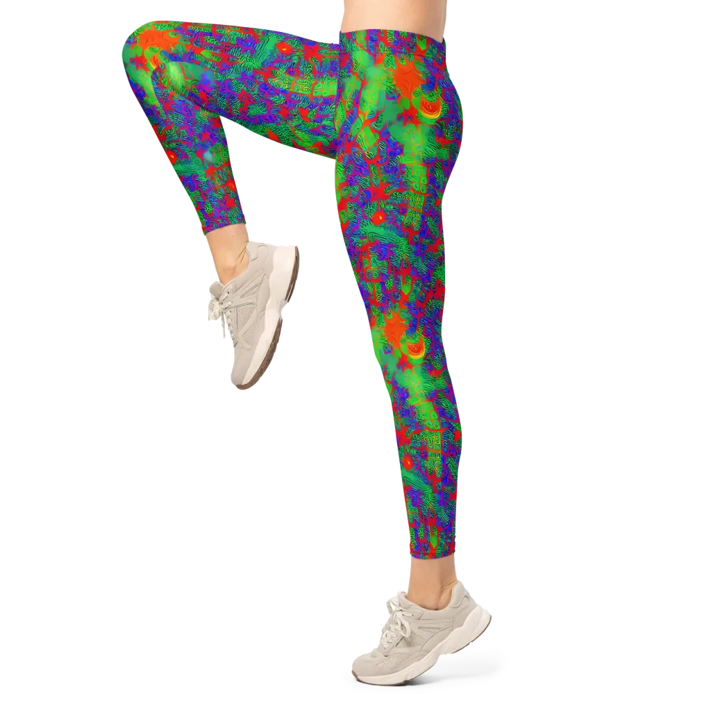 Neon Jungle Static on Leggings — Left