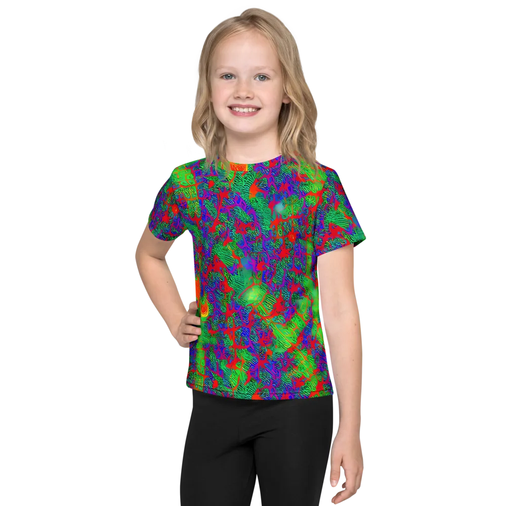 Neon Jungle Static on Kids Crew Neck T-Shirt — Front
