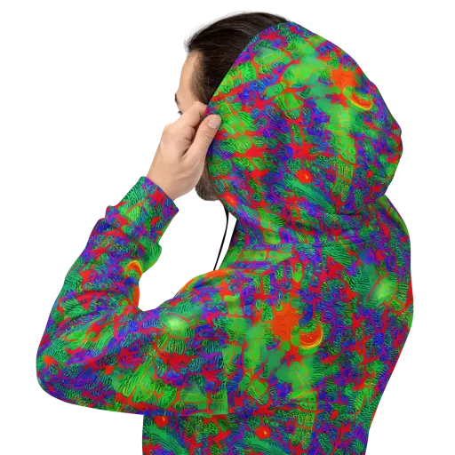 Neon Jungle Static on a Hoodie