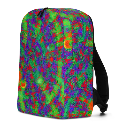 Neon Jungle Static on a Minimalist Backpack