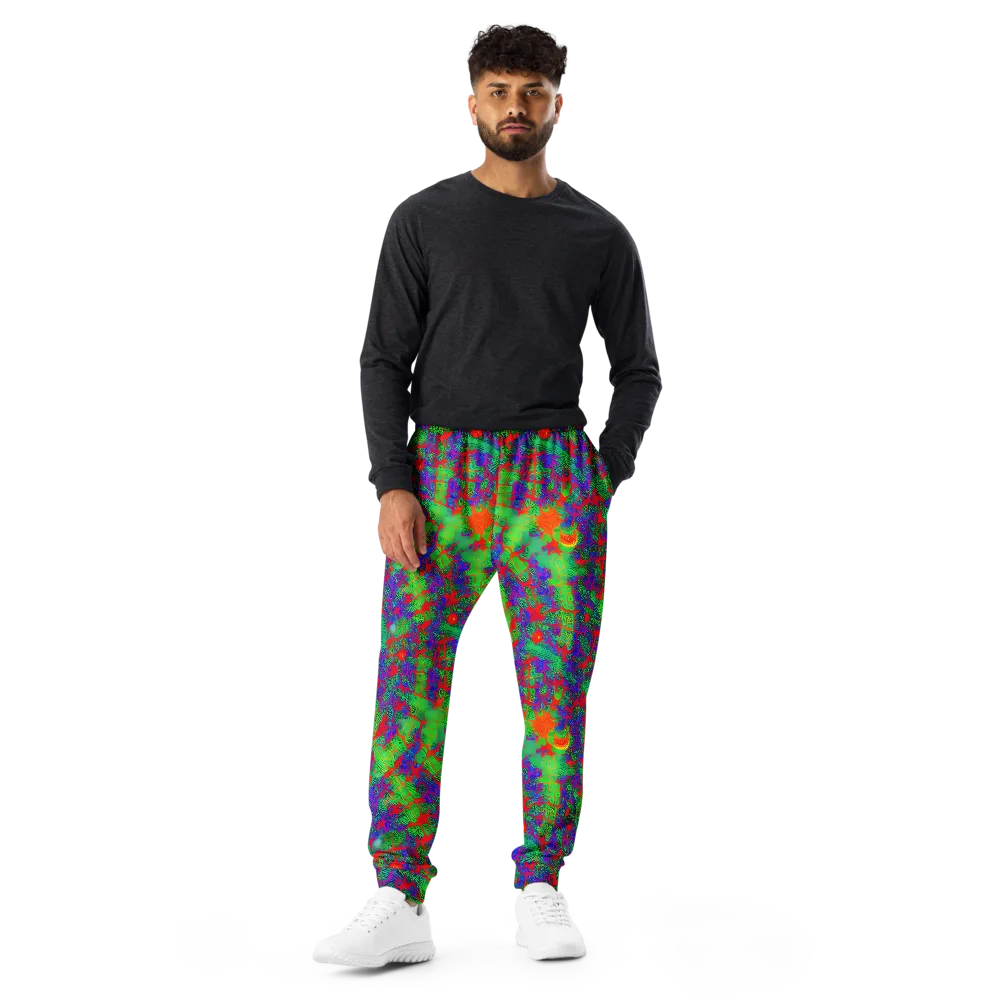 Neon Jungle Static on Men's Joggers — Front