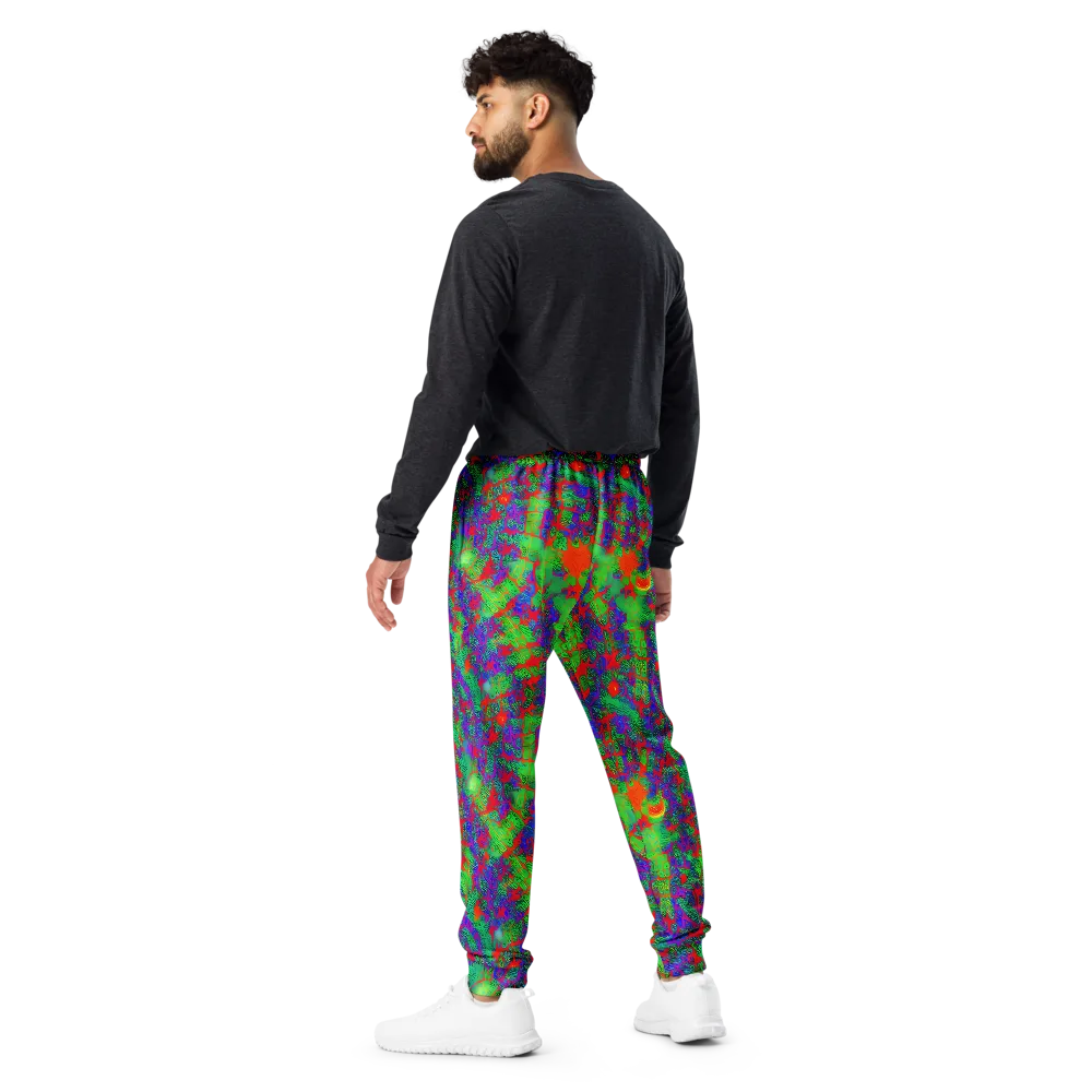 Neon Jungle Static on Men's Joggers — Back
