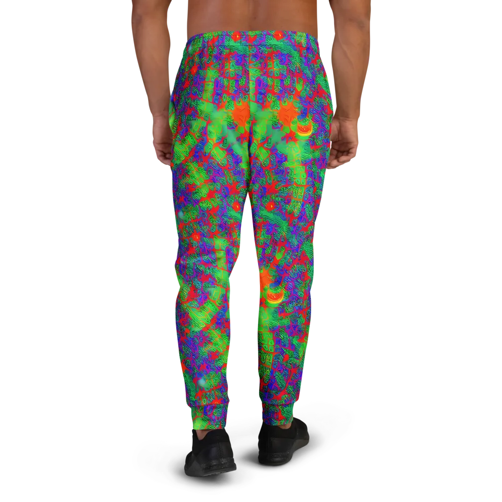 Neon Jungle Static on Men's Joggers — Back