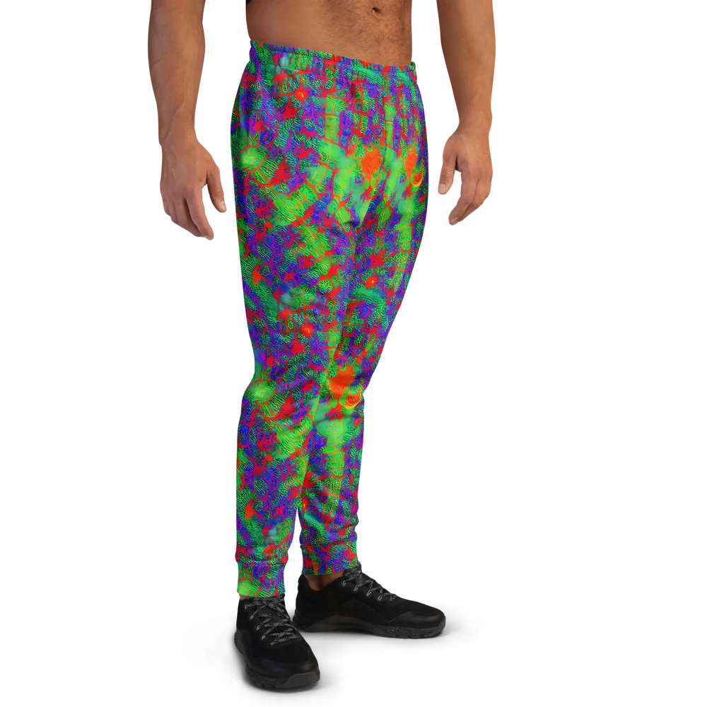 Neon Jungle Static on Men's Joggers — Right