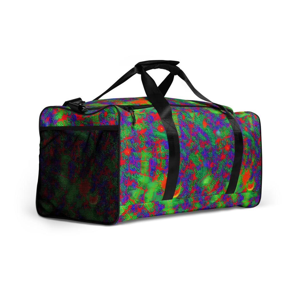 Neon Jungle Static on Duffle Bag — Right Front