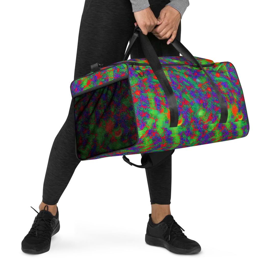 Neon Jungle Static on Duffle Bag — Right Front