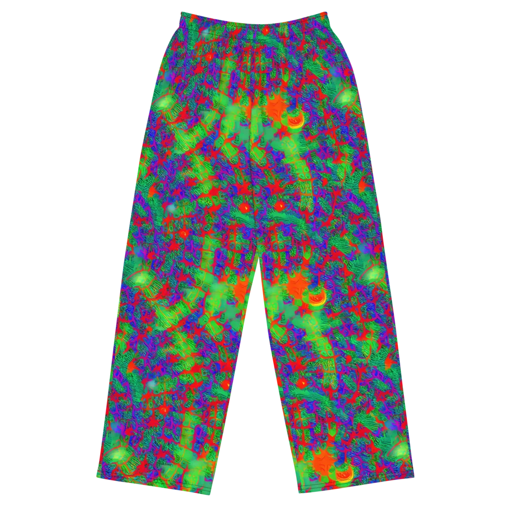 Neon Jungle Static on Wide-Leg Pants — Front