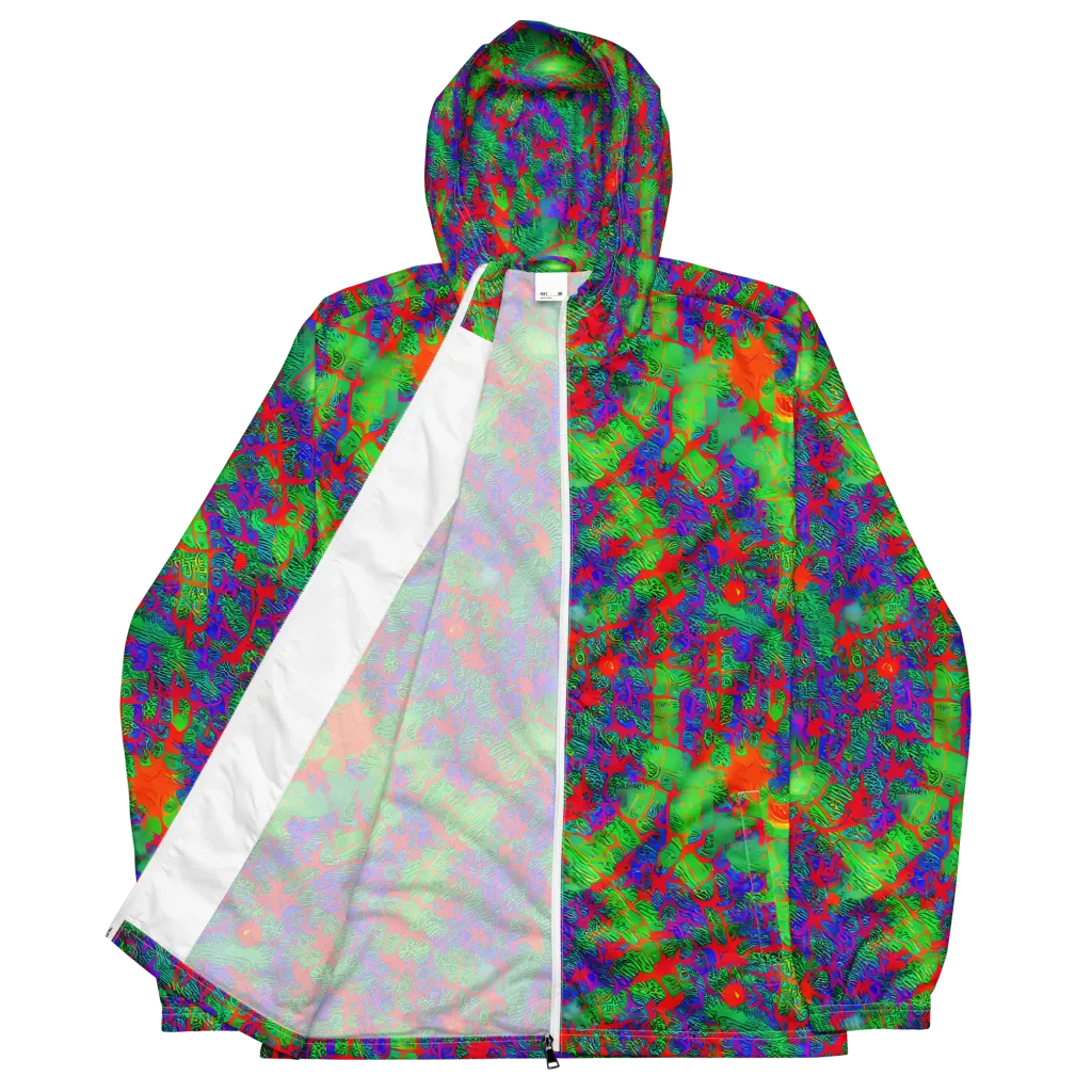 Neon Jungle Static on Men's Windbreaker — Front