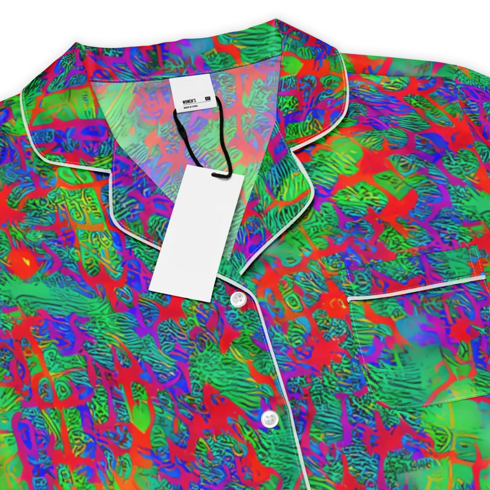 Neon Jungle Static on Women's Short Sleeve Pajama Top — Product details