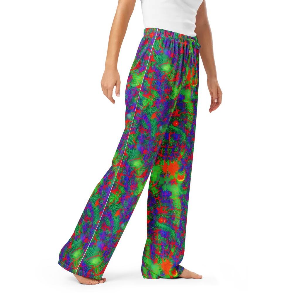 Neon Jungle Static on Women's Pajama Pants — Right Front