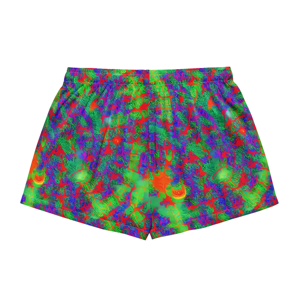 Neon Jungle Static on Women's Pajama Shorts — Back
